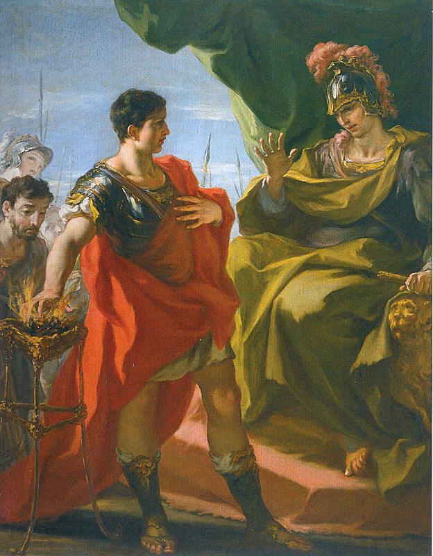 PELLEGRINI, Giovanni Antonio Mucius Scevola before Porsenna oil painting picture